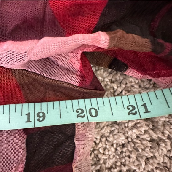 Lisa Bayne Semi-Sheer Crinkle Tunic Top Women's Large Geometric Asymmetric Hem - Picture 8 of 9